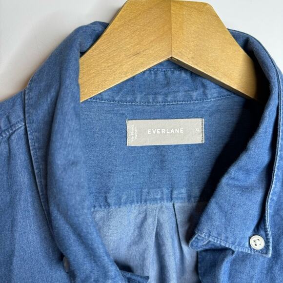 Everlane The Denim Button Down Short Sleeve Casual Shirt Size XL - Picture 3 of 5